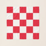 Modern Red Croatian Chequered Scarf<br><div class="desc">This scarf features a bold geometric pattern, famous Croatian chequerboard in a red and white.</div>