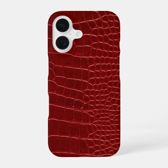 Modern Red Crocodile iPhone 16 Case (Back)