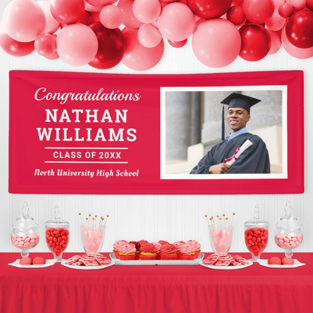 Modern Red Custom Graduation Photo Banner (Creator Uploaded)
