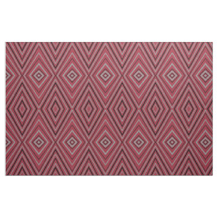 Modern Red Diamond Design Fabric