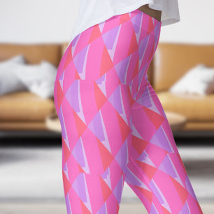 Modern Red Fade Abstract Leggings