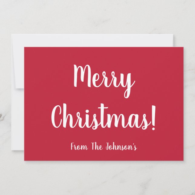 Modern Red Family Christmas Card (Front)