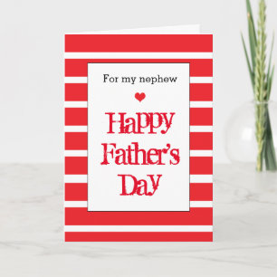 Modern Red Father's Day Nephew Card