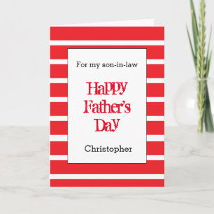 Modern Red Father's Day Son-n-Law Card