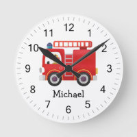 Modern Red Fire Truck Personalized Name