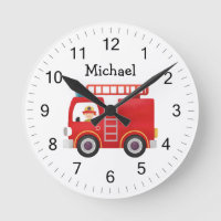 Modern Red Fire Truck Personalized Name