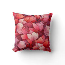 Modern Red Flower-themed Pillow
