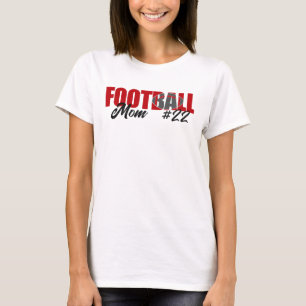 Modern Red Football Mom T-Shirt