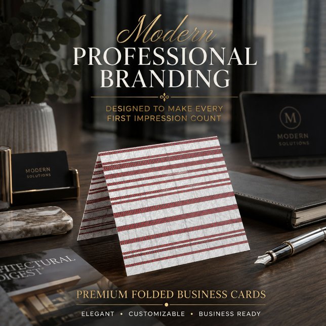 Modern Red Geometric Folded Business Card (Creator Uploaded)