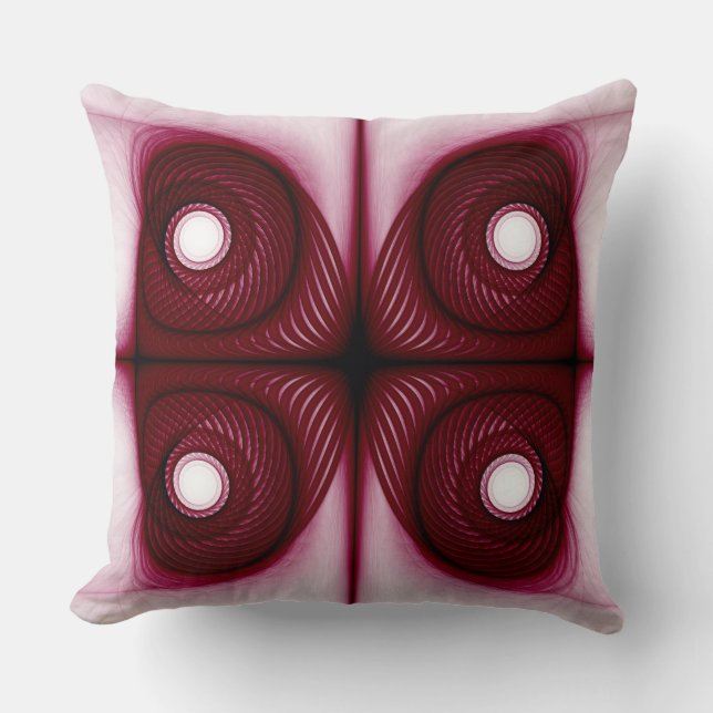 Modern red geometric structure throw pillow (Front)