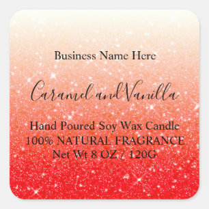 Modern Red Glitter Label