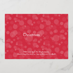 Modern Red Gold Script Bokeh Merry Christmas