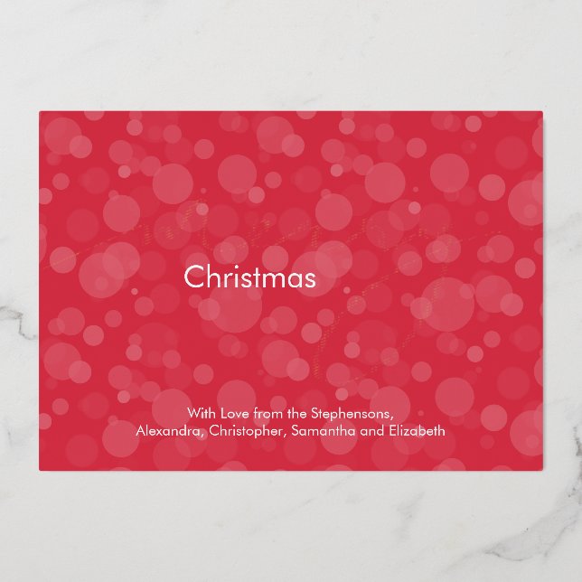 Modern Red Gold Script Bokeh Merry Christmas (Front)