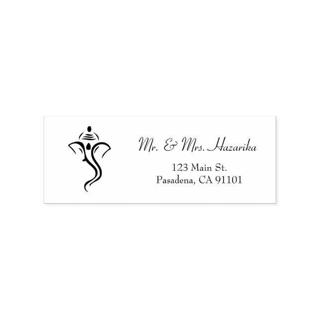 Modern Red & Gold Vinayaka Wedding Design Rubber Stamp (Imprint)