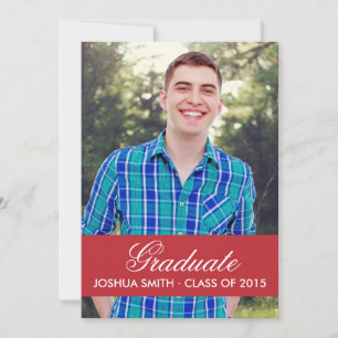 Modern Red Graduation Invitation