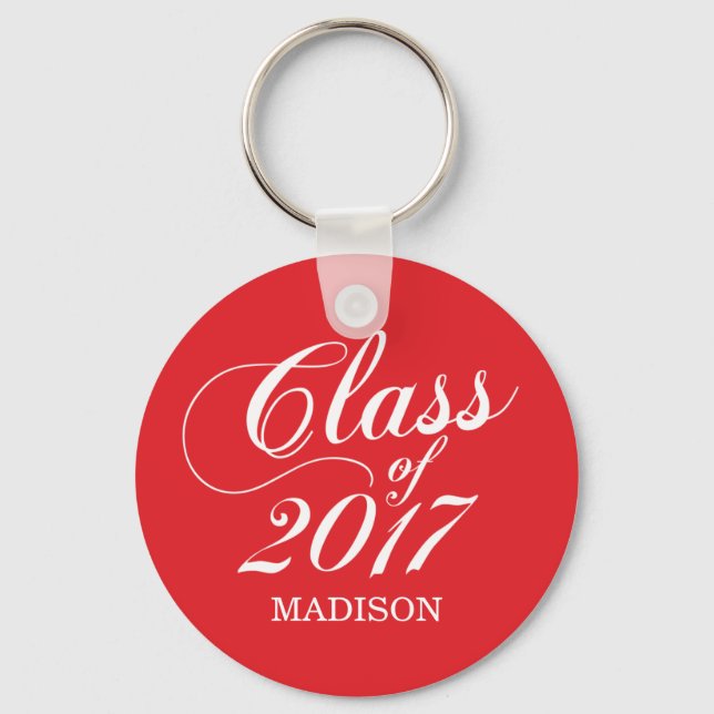 Modern Red | Graduation Keychain (Front)