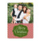 Modern Red Green Chevron Christmas Photo Card