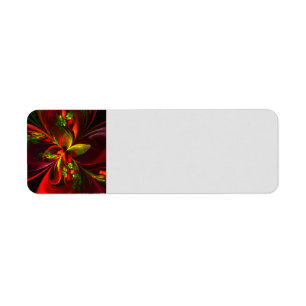Modern Red Green Floral Abstract Art Pattern #05