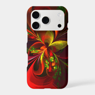 Modern Red Green Floral Abstract Art Pattern #05