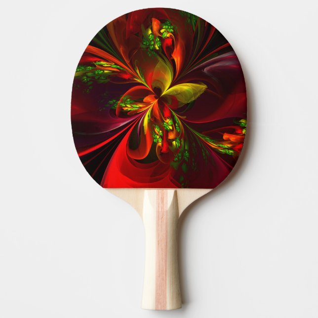 Modern Red Green Floral Abstract Art Pattern #05 Ping Pong Paddle (Front)