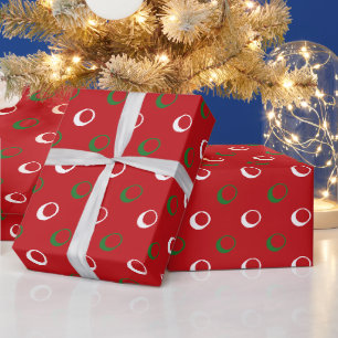 Modern red green white polka dots cute Christmas Wrapping Paper