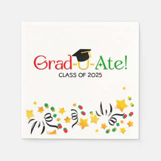 Modern Red Green Yellow Graduate Napkin