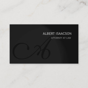 Modern Red Grey Simple Monogram Business Card