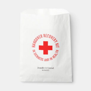 Modern Red Hangover Relief Recovery Kit Wedding Favour Bag
