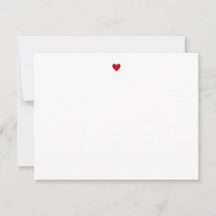 Modern Red Heart Stationery Love Simple Minimalist Card