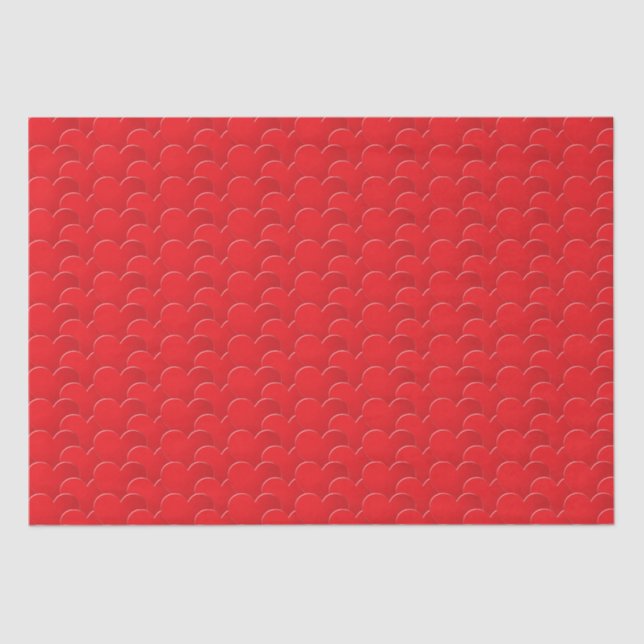 Modern red hearts pattern Valentine's day Tissue Paper (Front)