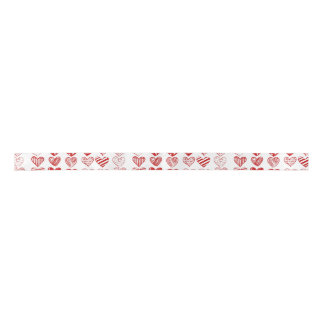 Modern Red Hearts Satin Ribbon