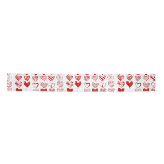 Modern Red Hearts Satin Ribbon