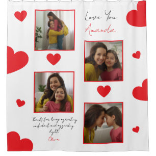 Modern Red Hearts Sibling Photo Collage