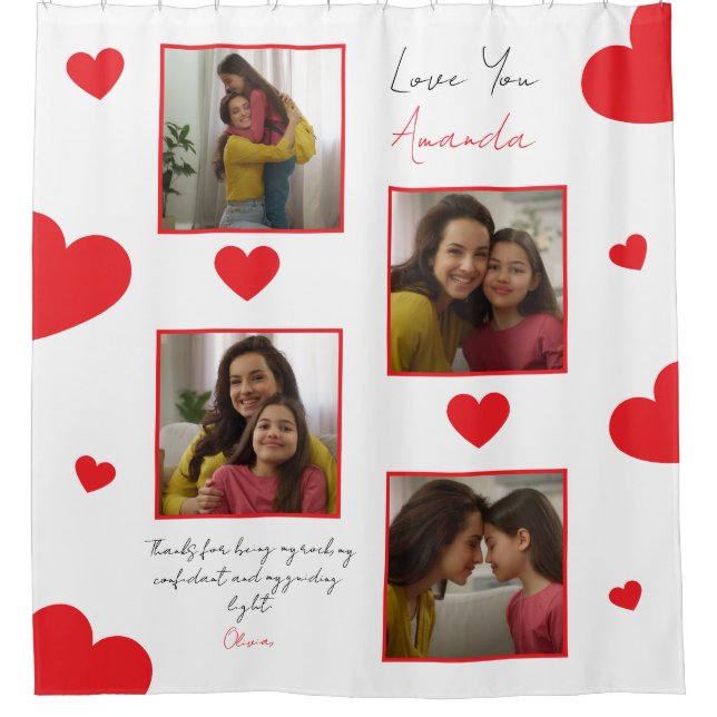 Modern Red Hearts Sibling Photo Collage (Front)