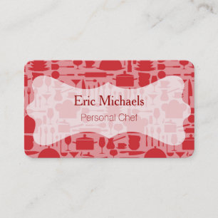Modern Red Kitchen Theme Business Card