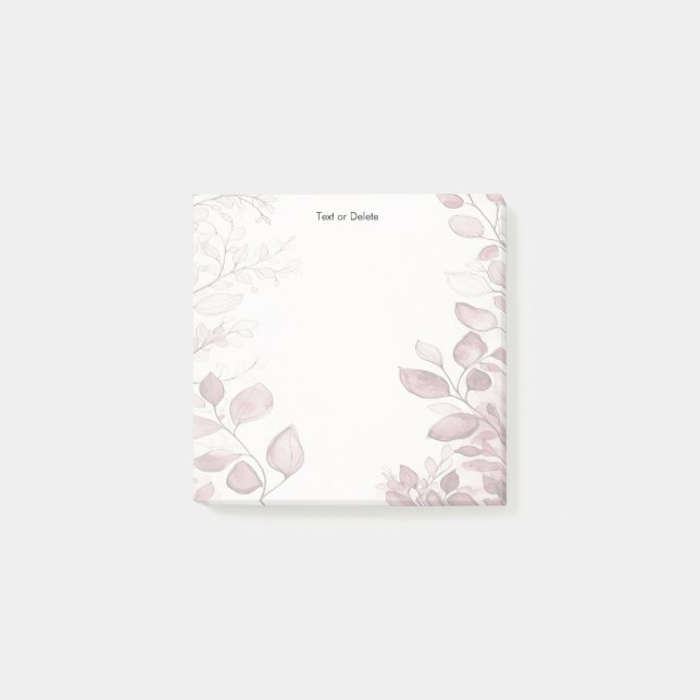 Modern Red Leaves Post it Notes (Front)