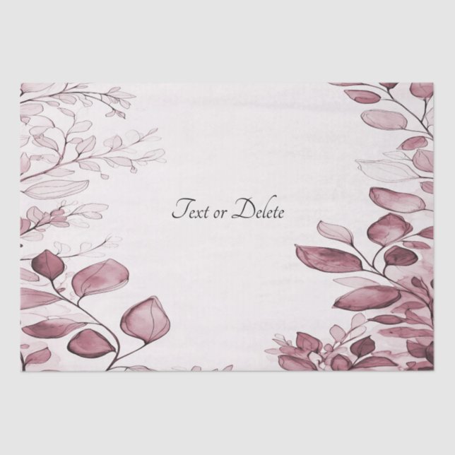 Modern Red Leaves Tissue Paper (Front)