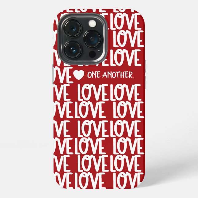 Modern Red Love Script Inspirational Verse Case-Ma iPhone Case (Back)