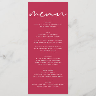 Modern Red Magenta Neutral White Wedding Program
