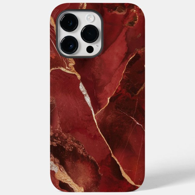 Modern Red Marble Case-Mate iPhone Case (Back)