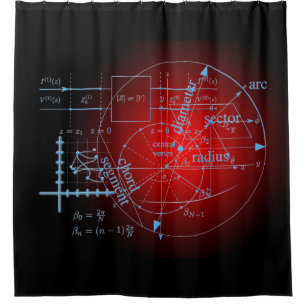 Modern Red Math Geometry Circle Equations on Black