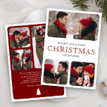 Modern Red Minimal 6 Photo Collage Christmas Holiday Card<br><div class="desc">Modern Christmas card featuring customizable 6 photo templates with personalized custom message at the back of the card. Simply add your text on this easy-to-use template and adorn this card with your favourite photos to make it a one-of-a-kind holiday card.</div>