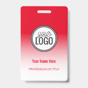 Modern Red Ombre Professional Name Tag Badge