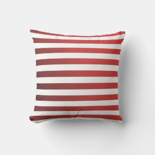 Modern Red Ombre Stripes Throw Pillow