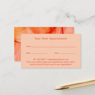 Modern Red Orange Abstract Elegant Appointment Card