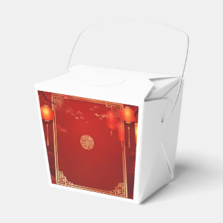 Modern Red Oriental Favor Box