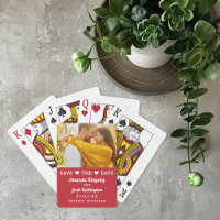 Modern Red Photo Heart Save the Date
