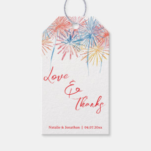 Modern Red  Photo Wedding Thank You  Gift Tags