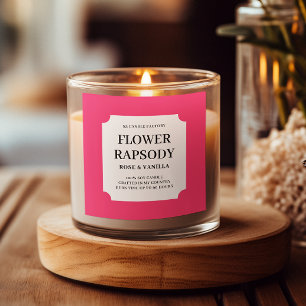 Modern Red Pink Candle Product Label
