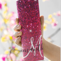 Modern Red & Pink Glitter Sparkles Name